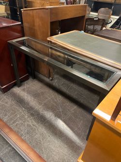 Modern Glass-Top Console Table