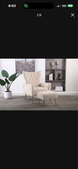 Beautiful chair with ottoman