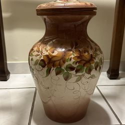 Brown Flowered Vase