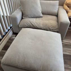 Oversized Comfy Chair And Matching Ottoman