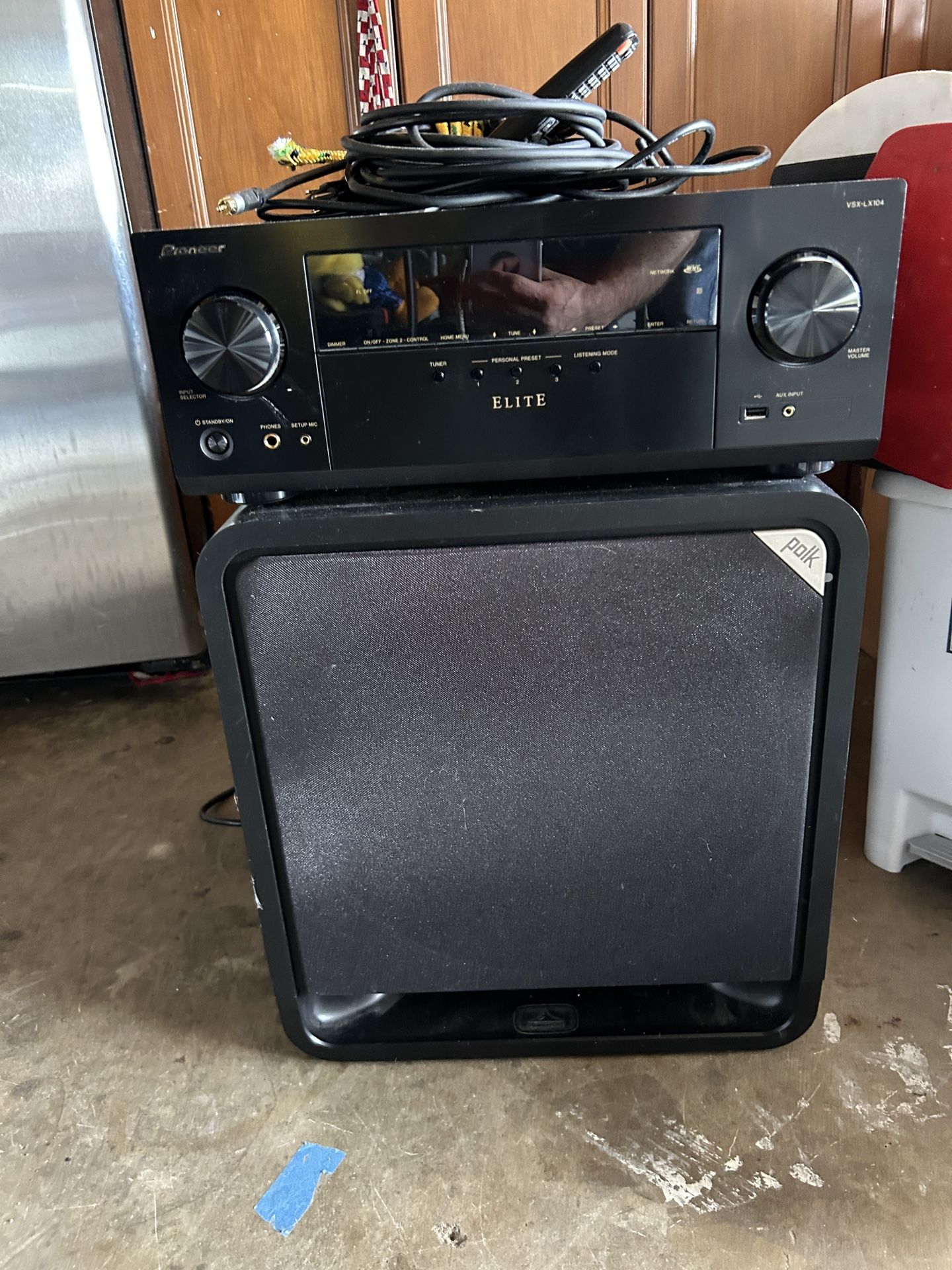 pioneer elite vsx-lx104 with polk hts12 subwoofer