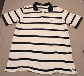 Nautica Men’s 2XL Navy & White Striped Polo Shirt