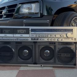 Huge Old School 1982' Sharp 767 Ghettoblaster In 100% Perfect Working Condition