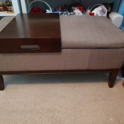 Ottoman With Storage Space And Serving Tray