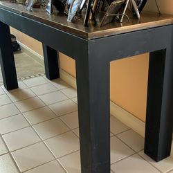 Marble And Copper End Table