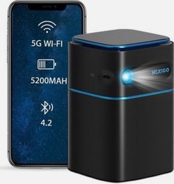 NexiGo Smart WiFi Mini Portable Projector, 4K Supported Android 9.0 Bluetooth