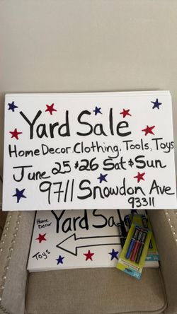 Huge Yard Sale July 25 and 26!!