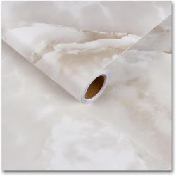Matte Beige Cloudy Marble Countertop Contact Paper Waterproof 12"x354" Self Adhesive Cream Marble Wallpaper Peel and Stick Counter Top=S2-779