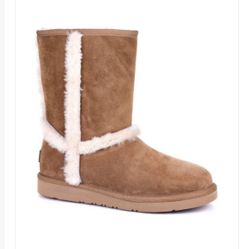 UGG Womens Sz 8 Carter Winter Boots Chestnut Water Resistant Suede Fur 1005803. Used Condition. See pictures ask questions. Make an offer!