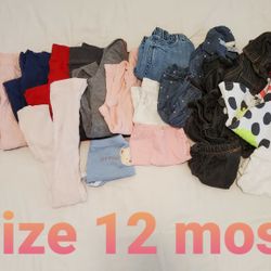 Girls clothes size 12 months