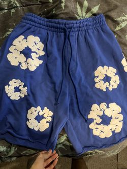 Denim Tears The Cotton Wreath Shorts Blue