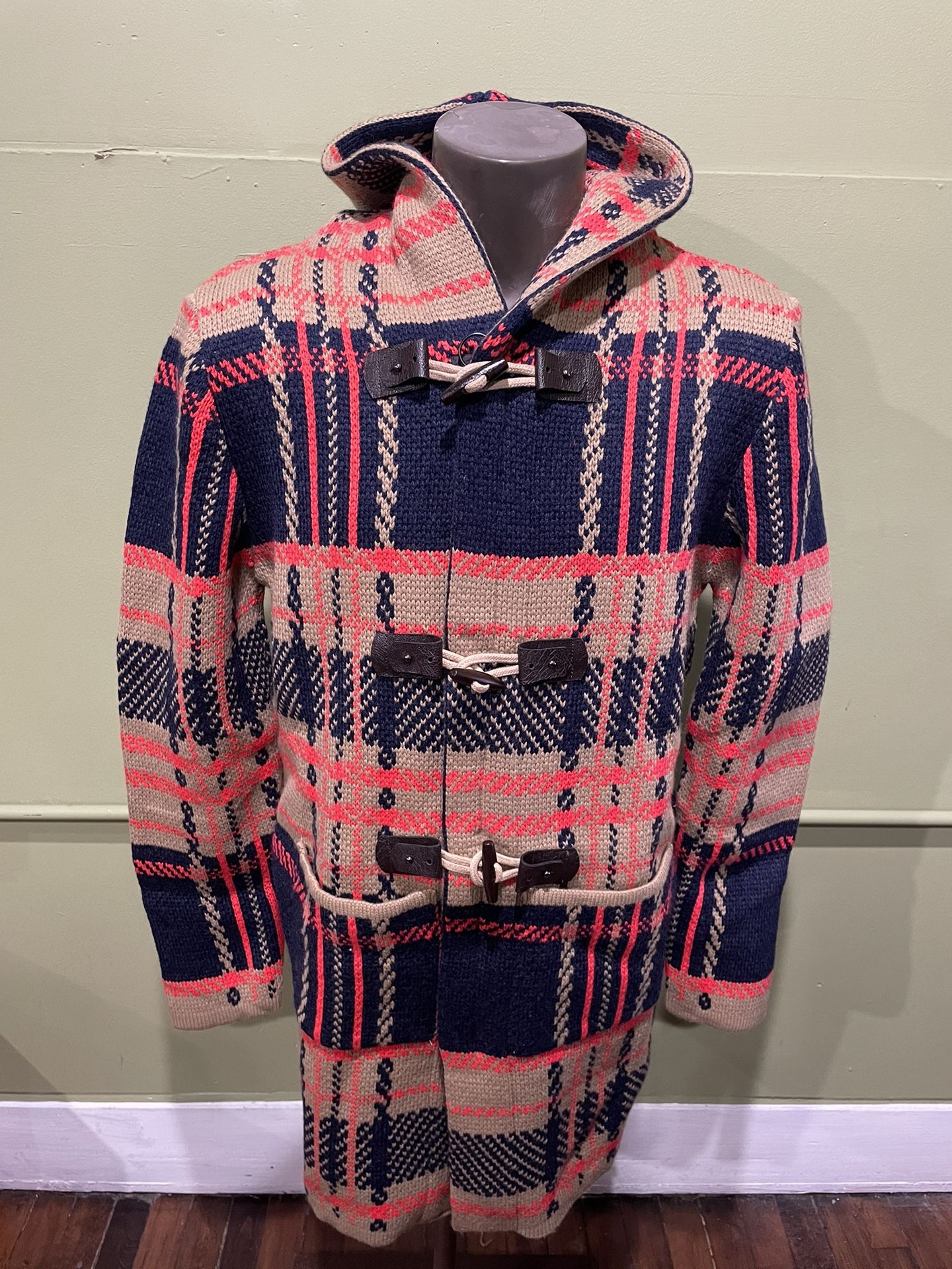 LCR Coat Hoody Plaid 7/8 Button Front Modern Fit