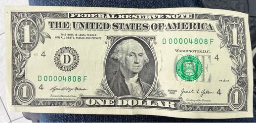 Low Serial Number 1 Dollar & Error