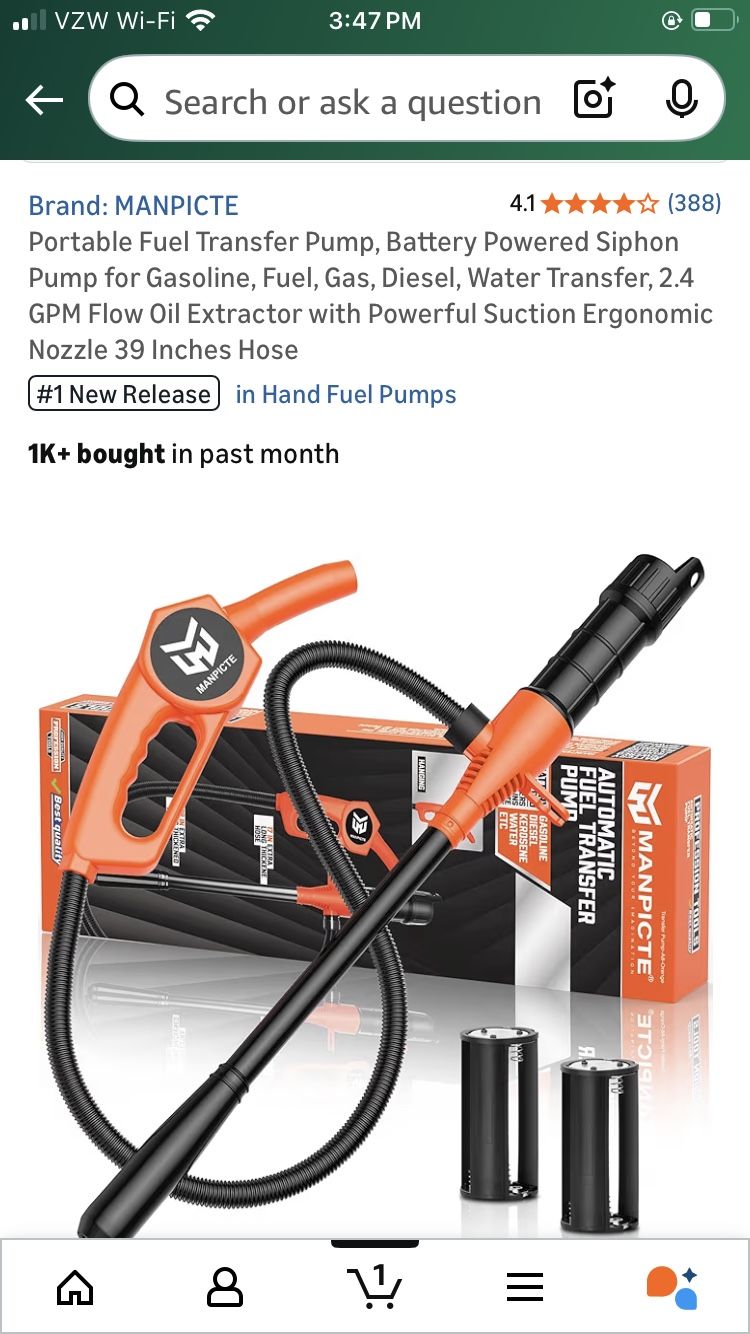 Portable Fuel Transfer Pump.