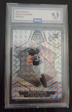 2024 Mosaic Brock Bowers Rookie Card Graded 9.5
