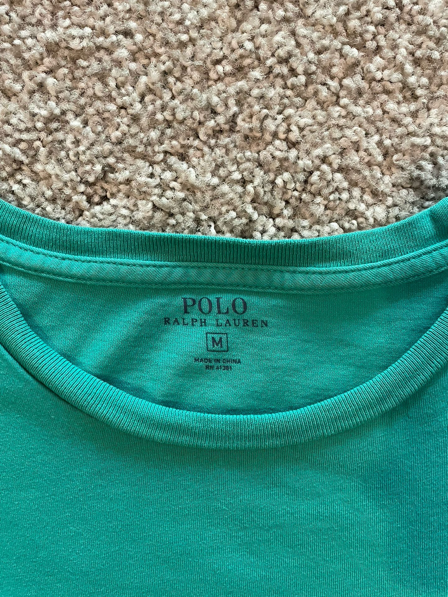 Polo Ralph Lauren T Shirt Green Short Sleeve Pocket Crew Neck, Men’s Medium