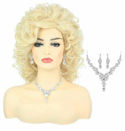 New Women 60s 70s Rocker Inspired Wig - Voluminous Long Blonde Synthetic Wig with Signature Curls – Perfect for Costume, Themed Events, or Daily Wear