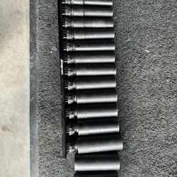 15 pc 1/2" Drive 6-Point Metric Flank Drive® Deep Impact Socket Set (10-24 mm)