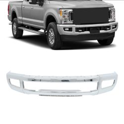 3pc Chrome Split Bumper Bar w Fog Holes F250 F350 Super Duty 17-19 FO1002432