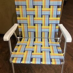 Set 2 New Large MCM Vintage Style Lawn Beach Chairs 
