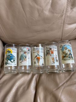 Vtg Arby’s Norman Rockwell “The Saturday Evening Post Drinking Glasses