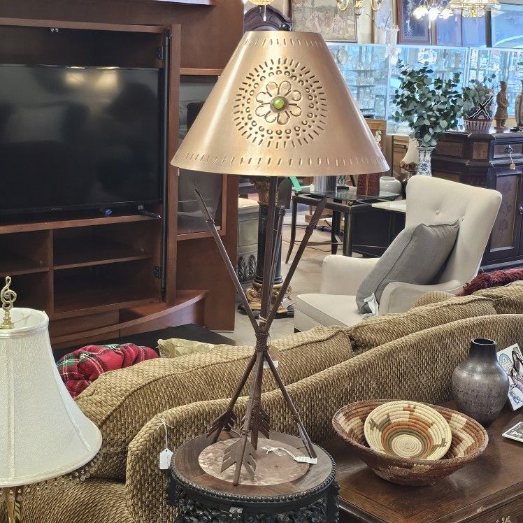 Metal Arrow And Copper Lamp