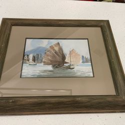 D Chan Oil Painting Sailboat