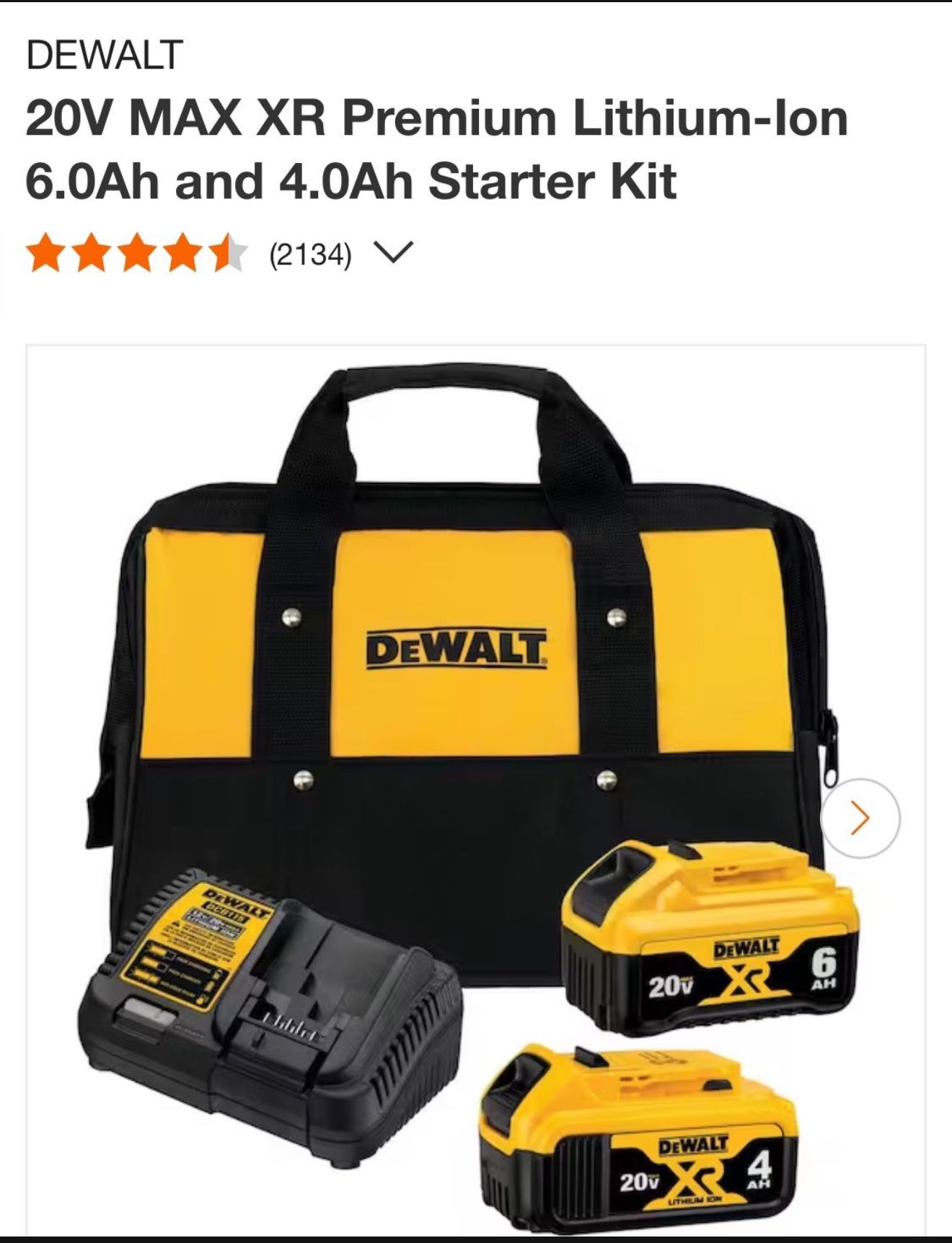 20V MAX XR RPremium Lithium Ion 6.0Ah and 4.0Ah Starter Kịt