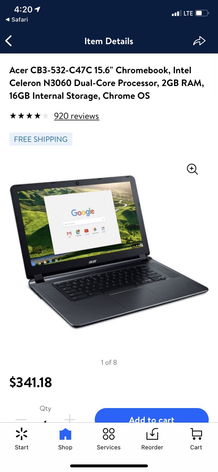 Acer Chromebook CB3-532 Laptop