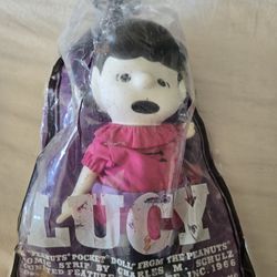 Vintage 1966 Pocket Doll Lucy Van Pelt Peanuts Plastic Doll By Dolls Associates 7"