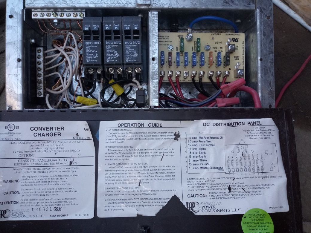 Rv/ camper trailer electric converter fuse panel