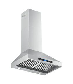 30 in. 900 CFM Convertible Wall Mount Downdraft in Stainless Steel with 4-Lights, Touch Control LCD and Remote