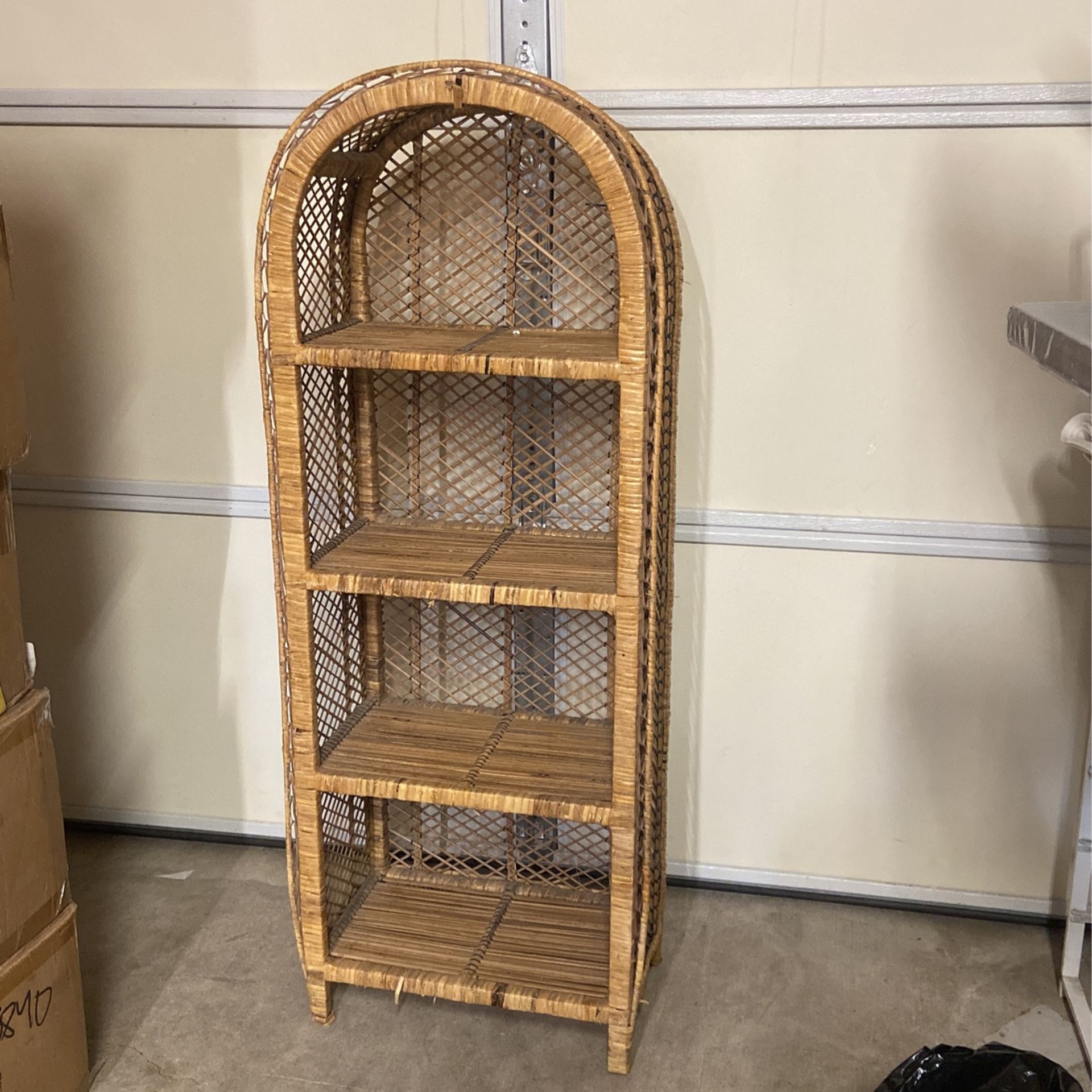 small rattan shelf
