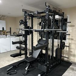 Smith Machine 400 | Adjustable Bench | 245lb Cast Iron Olympic Weights | 7ft Olympic Bar | Fitness | Gym Equipment | FREE DELIVERY/INSTALLATION 🚚 🛠️