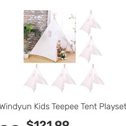 Kids Teepee Tents Play Set Of 6 Tents In Total 