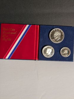 1976-S U.S. Bicentennial 3-Coin 40% Silver Proof Set w/ Original Packaging & COA