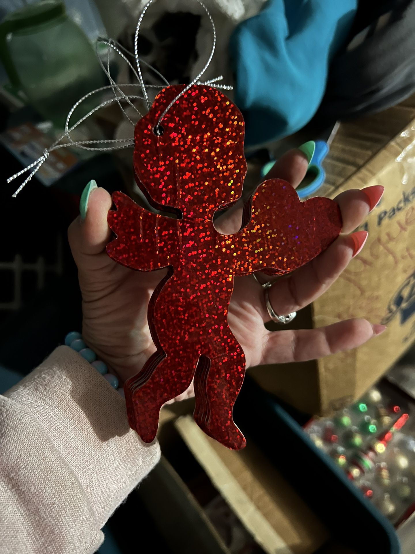 Cupid decoration, red color-5