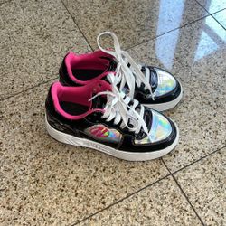 Heelys Size 4 Pink Silver And Black 