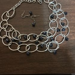 Black @ Silver Necklace
