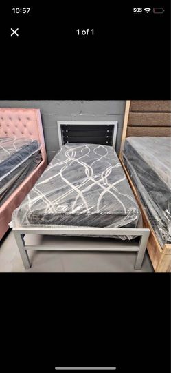Twin bed and mattress
