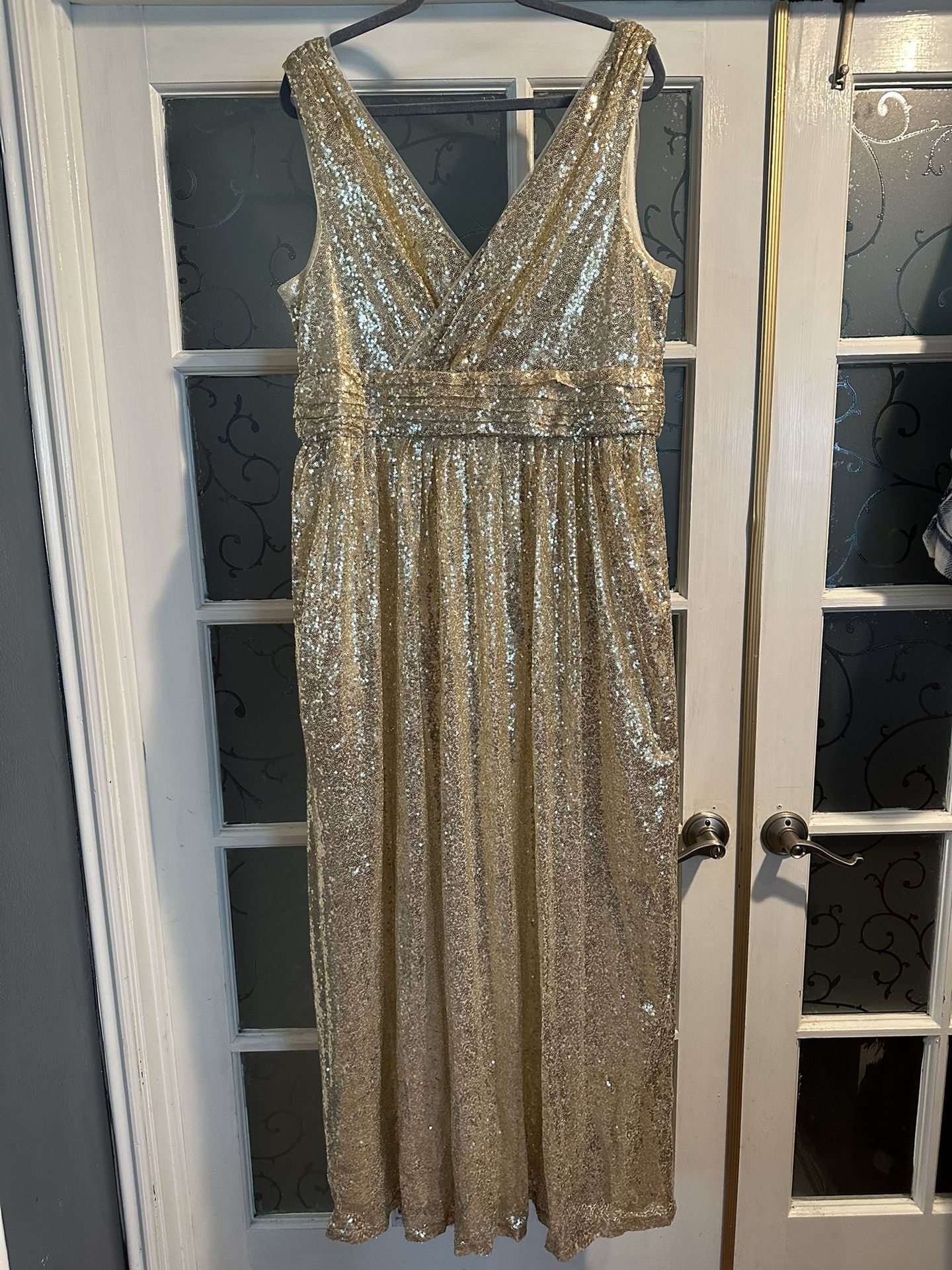 Gold Sequin Formal Dress Size 16