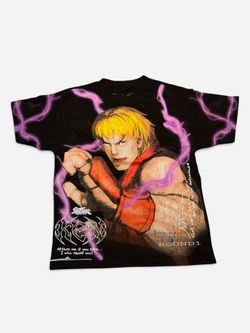 Street Fighter Ken lighting Graphic Crewneck tee Sz medium NWOT