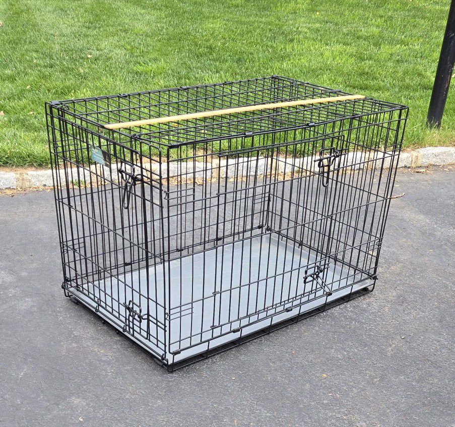 36 In. Double Door Collapsible Wire Dog Crate
