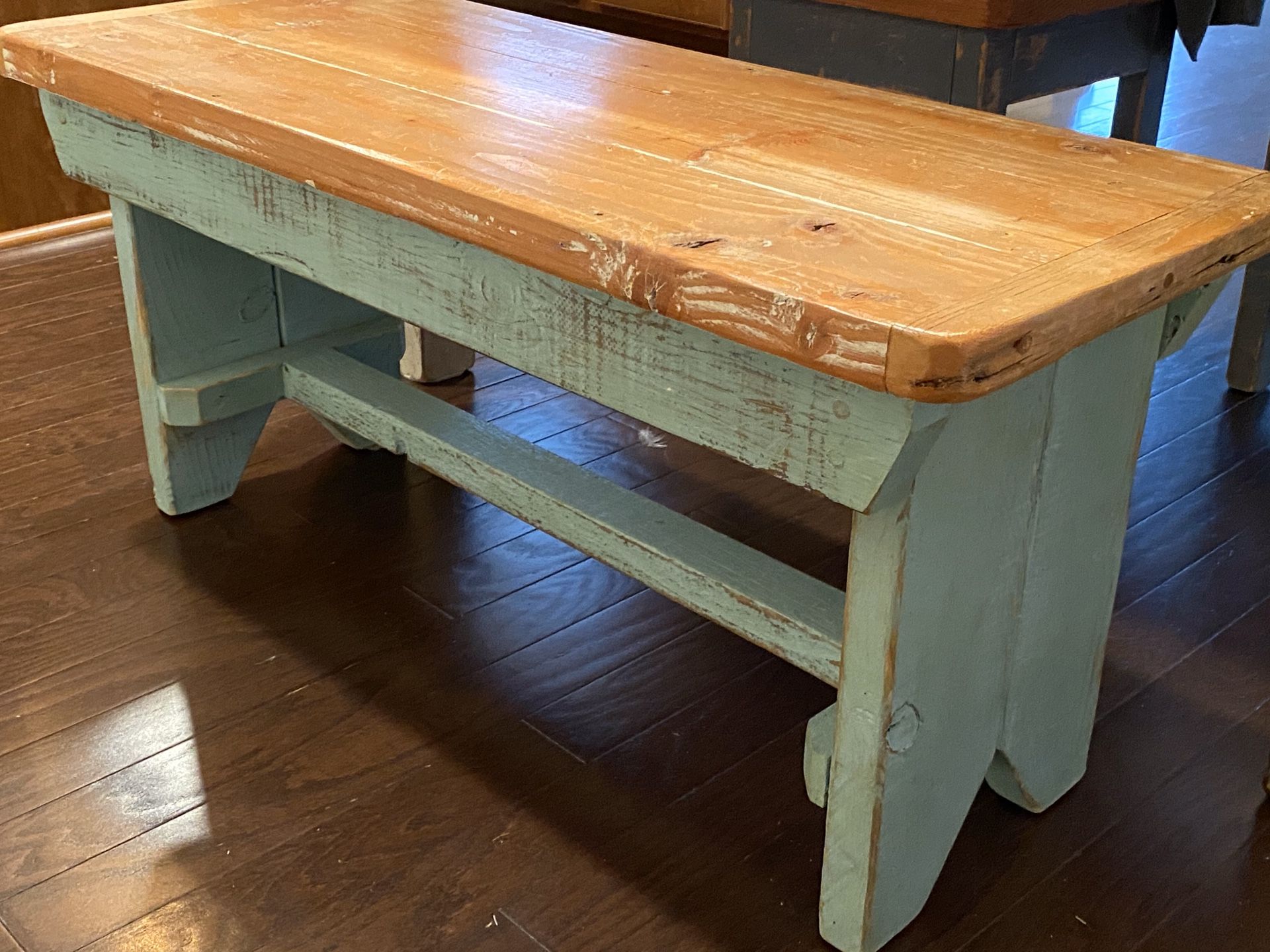 Repurposed wood table & chairs