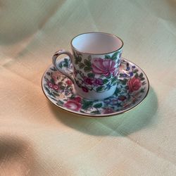 Crown: Staffordshire England Fine Bone China Teacup and Saucer 