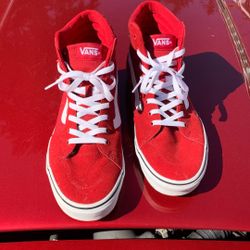 Red And White Vans Never Been Worn