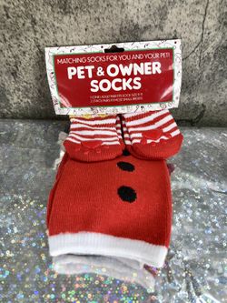 Pet and Owner Christmas Socks | NWT | Adult size 9-11 | Dog size Small Breeds