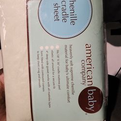 American Baby Company Heavenly Soft Chenille Fitted 18" x 36" Cradle/Bassinet Sheet, Celery, for Boys and Girls

