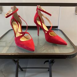 Suede Like Red 8.5 Jessica Simpson Heels