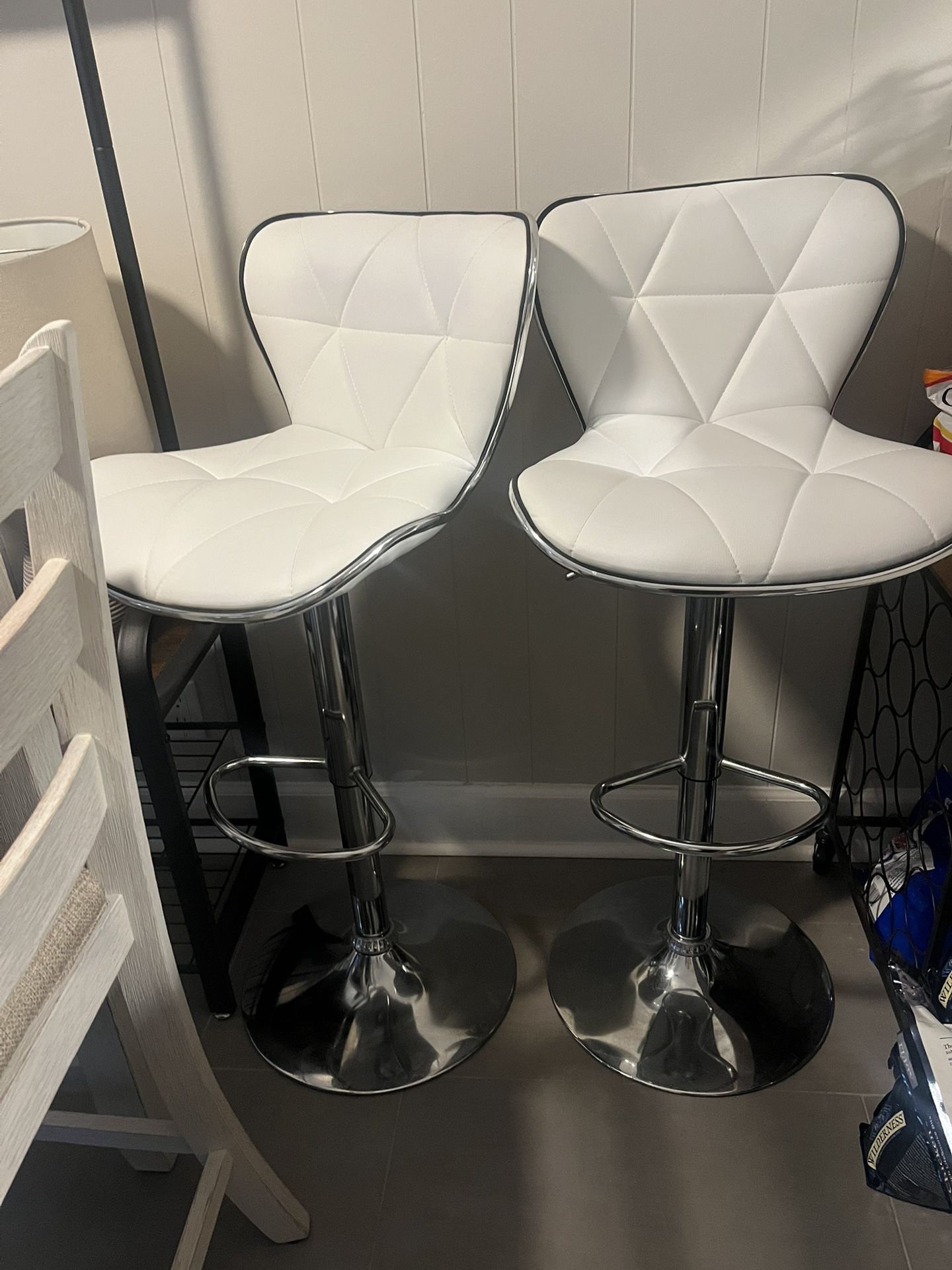 Pair Of White Bar Stools
